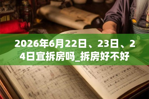 2026年6月22日、23日、24日宜拆房吗_拆房好不好 2026年6月22日、23日、24日宜拆房吗_拆房好不好