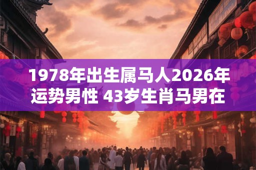 1978年出生属马人2026年运势男性 43岁生肖马男在2026年运气如何 1978年出生属马人2026年运势男性 43岁生肖马男在2026年运气如何