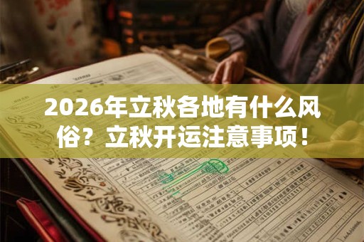 2026年立秋各地有什么风俗？立秋开运注意事项！