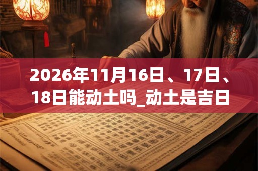 2026年11月16日、17日、18日能动土吗_动土是吉日吗