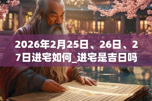 2026年2月25日、26日、27日进宅如何_进宅是吉日吗 2026年2月25日、26日、27日进宅如何_进宅是吉日吗
