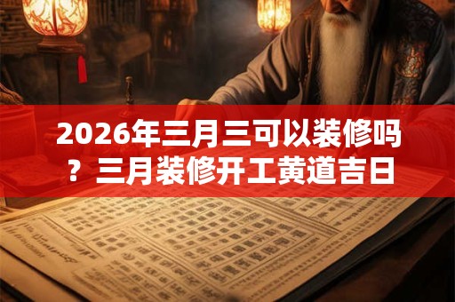 2026年三月三可以装修吗?三月装修开工黄道吉日 2026年三月三可以装修吗?三月装修开工黄道吉日