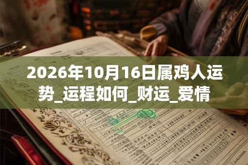 2026年10月16日属鸡人运势_运程如何_财运_爱情