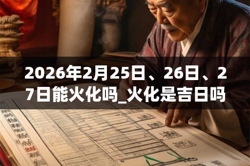 2026年2月25日、26日、27日能火化吗_火化是吉日吗
