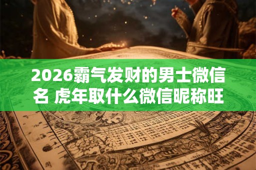 2026霸气发财的男士微信名 虎年取什么微信昵称旺财