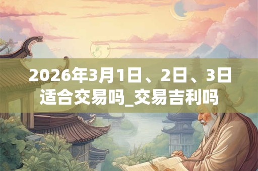 2026年3月1日、2日、3日适合交易吗_交易吉利吗 2026年3月1日、2日、3日适合交易吗_交易吉利吗