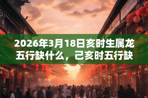 2026年3月18日亥时生属龙五行缺什么，己亥时五行缺什么