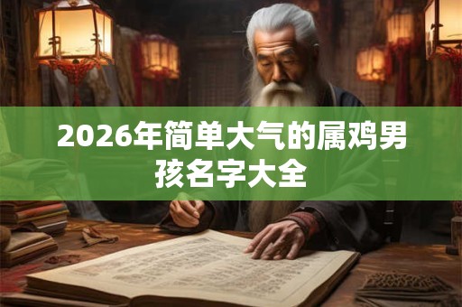 2026年简单大气的属鸡男孩名字大全