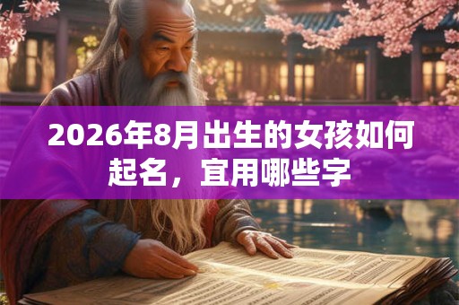 2026年8月出生的女孩如何起名，宜用哪些字