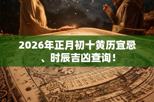 2026年正月初十黄历宜忌、时辰吉凶查询！