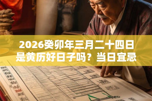 2026癸卯年三月二十四日是黄历好日子吗？当日宜忌查询