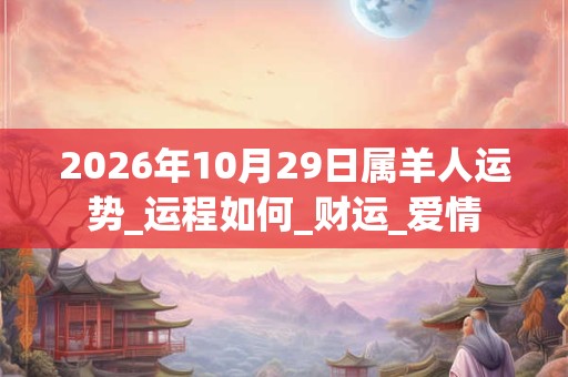 2026年10月29日属羊人运势_运程如何_财运_爱情