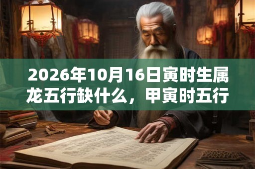 2026年10月16日寅时生属龙五行缺什么,甲寅时五行缺什么 2026年10月16日寅时生属龙五行缺什么,甲寅时五行缺什么