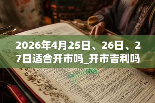 2026年4月25日、26日、27日适合开市吗_开市吉利吗