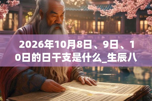 2026年10月8日、9日、10日的日干支是什么_生辰八字
