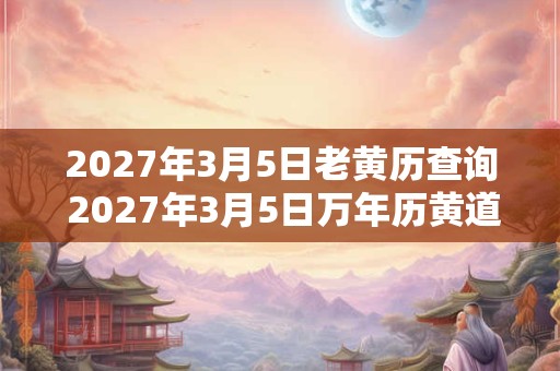 2027年3月5日老黄历查询 2027年3月5日万年历黄道吉日