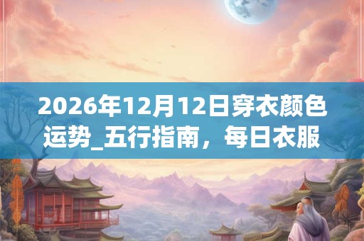 2026年12月12日穿衣颜色运势_五行指南,每日衣服颜色幸运色 2026年12月12日穿衣颜色运势_五行指南,每日衣服颜色幸运色