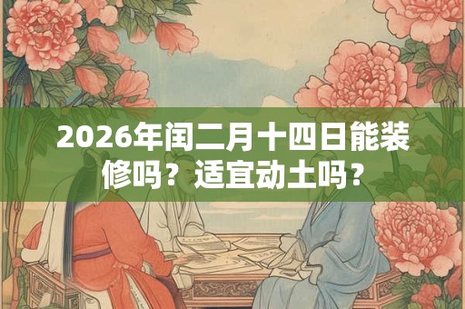 2026年闰二月十四日能装修吗?适宜动土吗? 2026年闰二月十四日能装修吗?适宜动土吗?