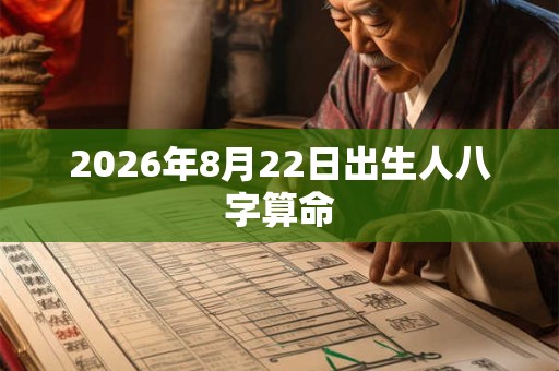2026年8月22日出生人八字算命