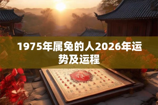 1975年属兔的人2026年运势及运程