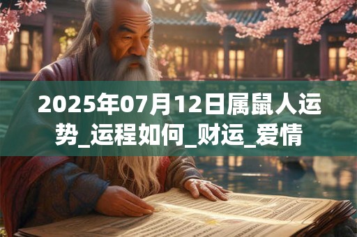 2025年07月12日属鼠人运势_运程如何_财运_爱情 2025年07月12日属鼠人运势_运程如何_财运_爱情