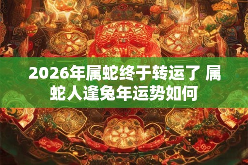 2026年属蛇终于转运了 属蛇人逢兔年运势如何