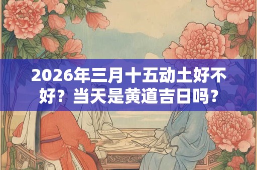 2026年三月十五动土好不好?当天是黄道吉日吗? 2026年三月十五动土好不好?当天是黄道吉日吗?