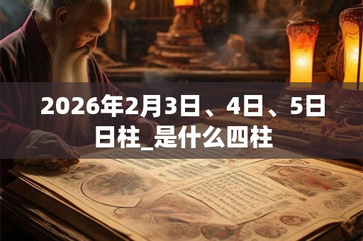 2026年2月3日、4日、5日日柱_是什么四柱 2026年2月3日、4日、5日日柱_是什么四柱