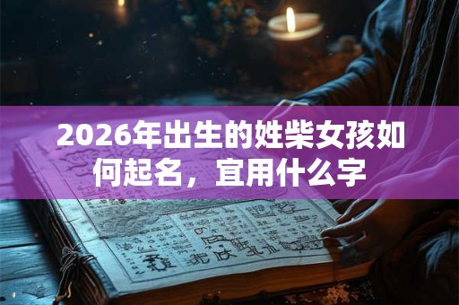 2026年出生的姓柴女孩如何起名,宜用什么字 2026年出生的姓柴女孩如何起名,宜用什么字