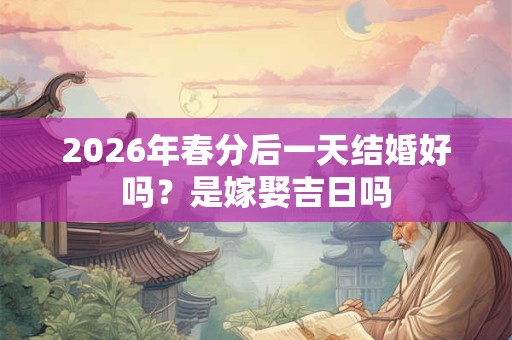 2026年春分后一天结婚好吗?是嫁娶吉日吗 2026年春分后一天结婚好吗?是嫁娶吉日吗