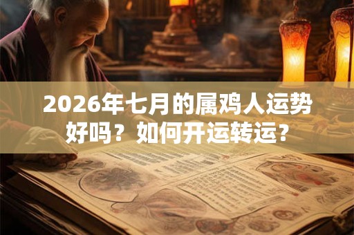 2026年七月的属鸡人运势好吗？如何开运转运？