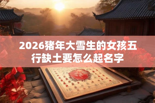 2026猪年大雪生的女孩五行缺土要怎么起名字