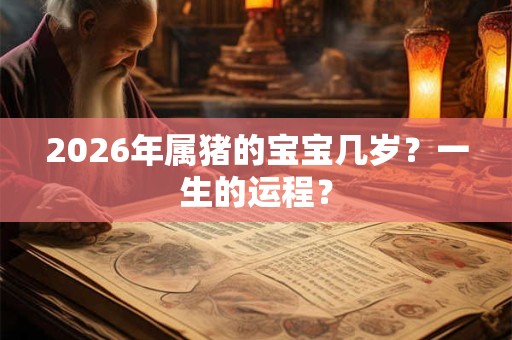 2026年属猪的宝宝几岁？一生的运程？