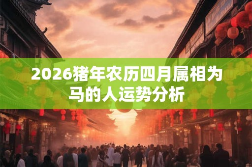 2026猪年农历四月属相为马的人运势分析 2026猪年农历四月属相为马的人运势分析