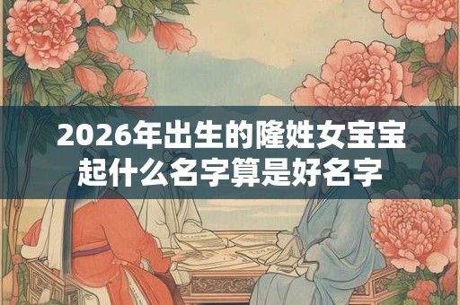 2026年出生的隆姓女宝宝起什么名字算是好名字