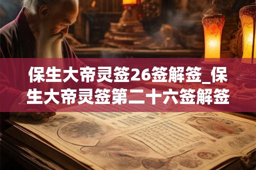 保生大帝灵签26签解签_保生大帝灵签第二十六签解签 保生大帝灵签26签解签_保生大帝灵签第二十六签解签