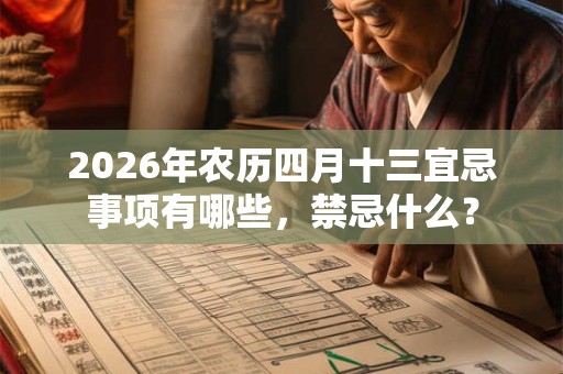 2026年农历四月十三宜忌事项有哪些，禁忌什么？