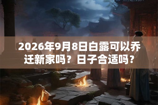 2026年9月8日白露可以乔迁新家吗？日子合适吗？