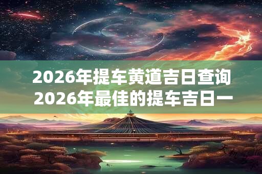 2026年提车黄道吉日查询 2026年最佳的提车吉日一览表