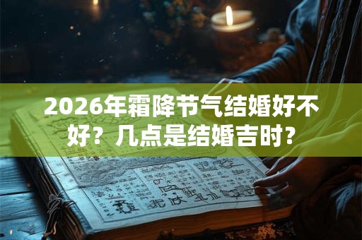 2026年霜降节气结婚好不好?几点是结婚吉时? 2026年霜降节气结婚好不好?几点是结婚吉时?