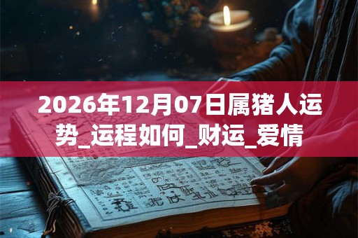 2026年12月07日属猪人运势_运程如何_财运_爱情