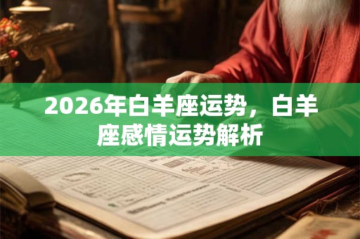 2026年白羊座运势，白羊座感情运势解析