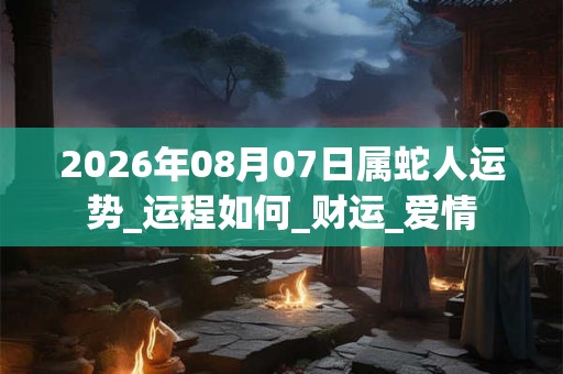 2026年08月07日属蛇人运势_运程如何_财运_爱情