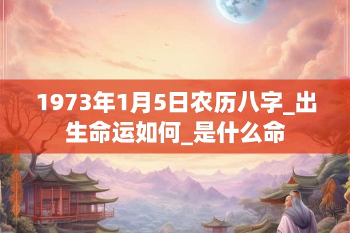 1973年1月5日农历八字_出生命运如何_是什么命