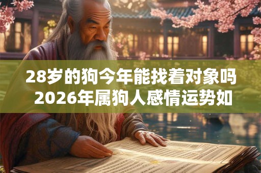28岁的狗今年能找着对象吗 2026年属狗人感情运势如何
