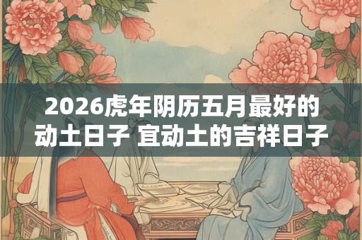 2026虎年阴历五月最好的动土日子 宜动土的吉祥日子