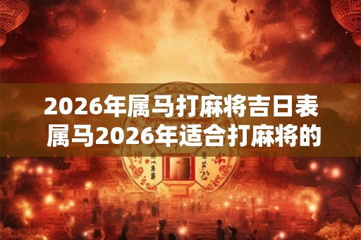 2026年属马打麻将吉日表 属马2026年适合打麻将的日子