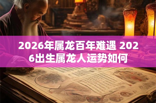 2026年属龙百年难遇 2026出生属龙人运势如何