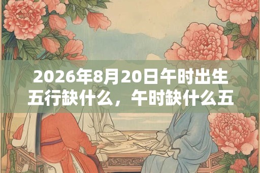 2026年8月20日午时出生五行缺什么，午时缺什么五行