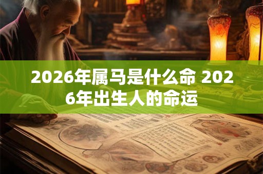 2026年属马是什么命 2026年出生人的命运